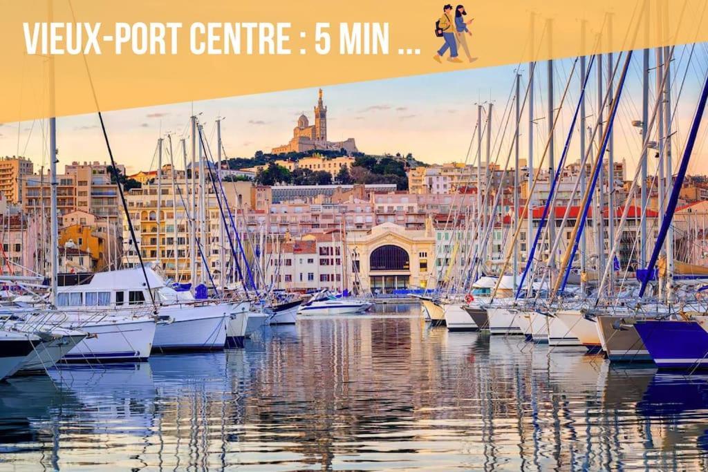 Divine Idylle Central Vieux-Port Terrasse Clim Marseille Ngoại thất bức ảnh